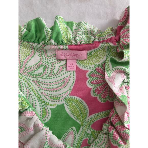 Lilly Pulitzer Tropical Floral Silk Blend Shift Dress Womens Size XS Pink Green - Picture 3 of 8